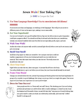 Preview of Seven Weird Test Taking Tips for YOU to Conquer the Test!