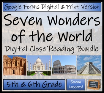Preview of Wonders of the World Close Reading Bundle | Digital & Print | 5th & 6th Grade
