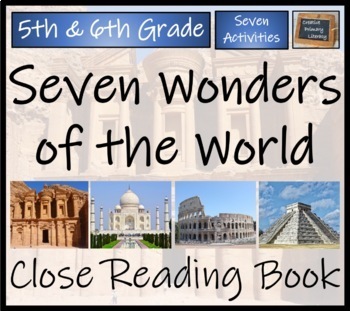 Preview of Seven Wonders of the World Close Reading Comprehension Book | 5th & 6th Grade