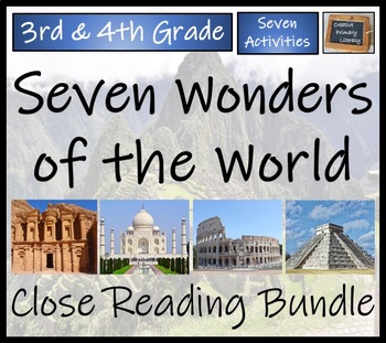 Preview of Seven Wonders of the World Close Reading Comprehension Bundle | 3rd & 4th Grade