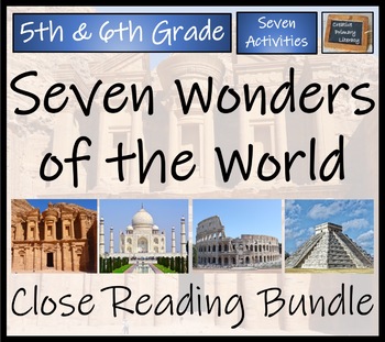 Preview of Seven Wonders of the World Close Reading Comprehension Bundle | 5th & 6th Grade