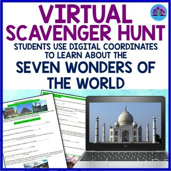 Preview of Seven Wonders of the World Virtual Scavenger Hunt Worksheet 5 (Google Earth)