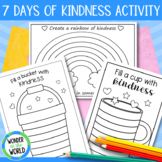 Seven days of kindness challenge activities with worksheet