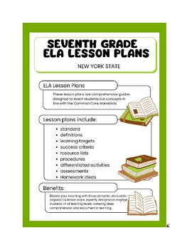 Preview of Seventh Grade ELA Lesson Plans - New York Common Core