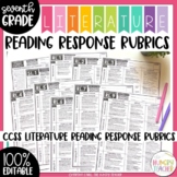Seventh Grade Literature Reading Response Rubrics Editable CCSS