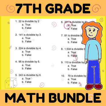 Preview of Seventh Grade Math BUNDLE that Follows IXL Standards and Topics