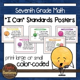 Seventh Grade Math Common Core Standards "I Can" Posters