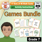 7th Grade Number Sense 17 Math Card Games Bundle | SPED - 