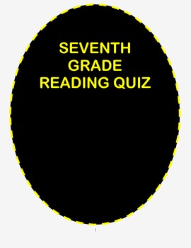 Preview of Seventh Grade by Gary Soto- Reading Comprehension Quiz with Ans Keys