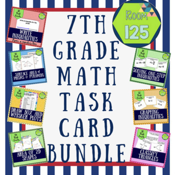 Seventh Grade Math Task Card Bundle by Room 125 | TPT