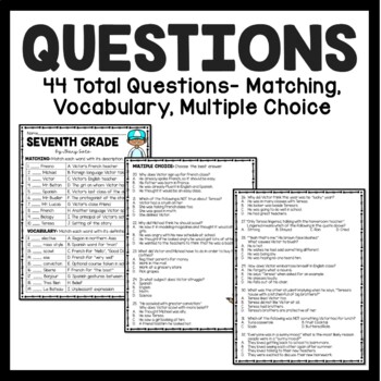 Seventh Grade by Gary Soto Reading Comprehension Worksheet ...