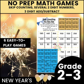 Preview of Several 2 & 3 Digits Addition No-Prep Partner Math Dice Games 2nd Grade