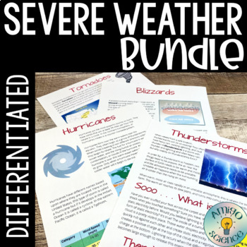 Preview of Types of Severe Weather Bundle: Hurricanes, Tornadoes, Thunderstorms & Blizzards