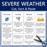 Severe Weather Cut, Sort and Paste - Science Worksheet
