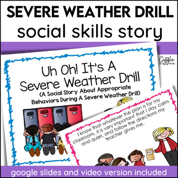 Preview of Social Stories Severe Weather Drill Student Safety Awareness Procedures Plan