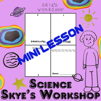 Preview of Severe Weather Mini Lesson Book Science Research Cut and Fold Classwork Journeys