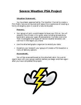 Preview of Severe Weather Public Service Announcement PBL