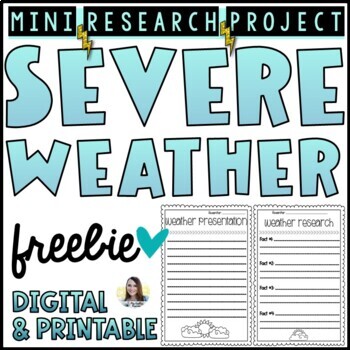 Preview of Severe Weather Research Project | Freebie