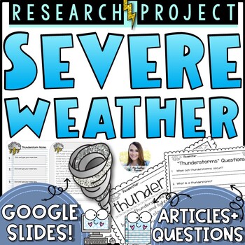 Preview of Severe Weather Research Project | Nonfiction Reading, Google Slides & 3D Project