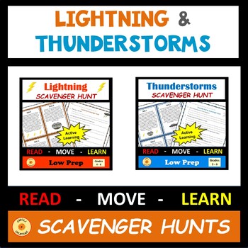 Preview of Severe Weather Thunderstorms and Lightning Scavenger Hunts BUNDLE