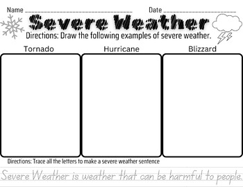 Preview of Severe Weather Worksheet
