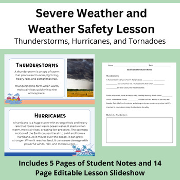 Preview of Severe Weather and Safety Lesson | Thunderstorms, Hurricanes, and Tornadoes