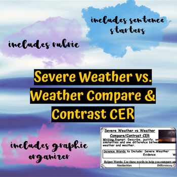 Preview of Severe Weather vs Weather C.E.R Assessment- Available for Distance Learning