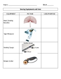 Sewing Equipment Uses Chart