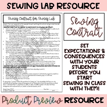 Preview of Sewing Lab Sewing Contract | Sewing & Apparel | FACS | FCS |