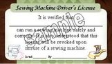 Sewing Machine Driver's License