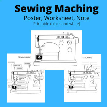 Preview of Sewing Machine ✮ Poster (editable) ⌁ Worksheet 