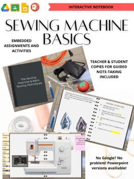 Preview of Sewing Machine and Sewing Basics Digital Interactive Notebook