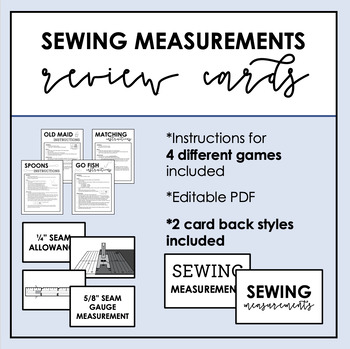 Preview of Sewing Measurements Review Card Games -- 4 Games Included - FCS - FACS