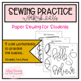 Sewing On Paper Practice Worksheets | Paper Sewing for Students