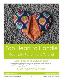 Preview of Sewing Pattern and Tutorial: Heart Oven Mitt