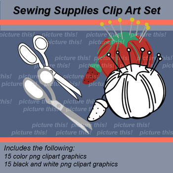 Sewing Supplies Sew FCS Art Clipart Bulletin Board Elementary Middle High  School