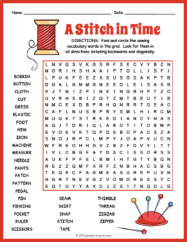 grade 2 worksheet vocabulary Sewing Search Puzzle Print Puzzles by  Terms TpT  to Word