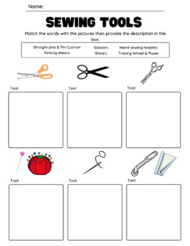 Quia - Sewing Tools Identification (flashcards, concentration, matching)