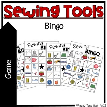 Preview of Sewing Tools Vocab BINGO Game