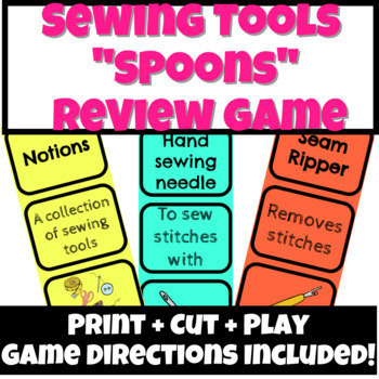 Preview of Sewing Tools & Equipment "Spoons" Review Game