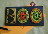 Sewing Up Math's String Art Design for a "BOO" Halloween card