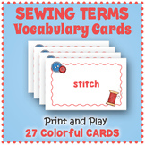 Sewing Vocabulary Cards