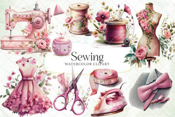 Vintage Sewing Machine Sublimation Clipart