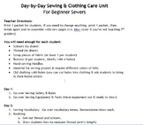 Hand Sewing & Clothing Care Unit Outline & Packet for Begi