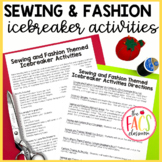 Sewing and Fashion Ice Breaker Activities | FCS | Family a