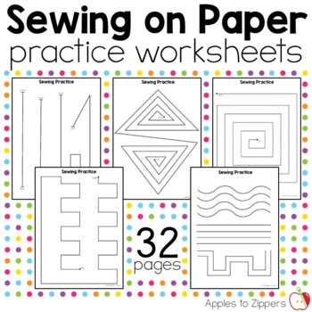Preview of Sewing on Paper Practice Worksheets