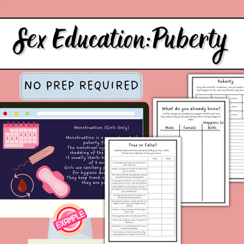 Preview of Sex Education Lesson & Activities : Puberty