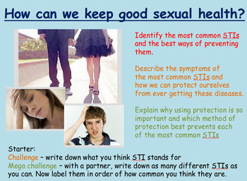 Preview of Sex and Relationships: STIs - Presentation and Worksheets