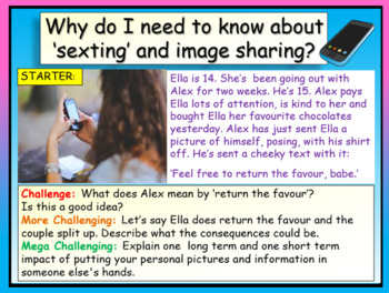 Preview of Sexting - Presentation and Worksheets