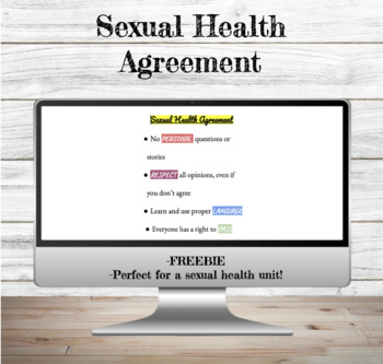 Preview of Sexual Health Agreement | Health Education | Sex Education